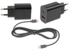 Zubehör 945084 QC + PD-Ladegerät EU-Standard (Typ-C). Mit Typ-C auf Typ-C Kabel, 2m